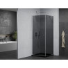Mexen Pretoria Klappbare Duschkabine 80 x 80 cm, Grafit, Chrom + Flat Duschwanne, Schwarz - 852-080-080-01-40-4070