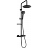Mexen KX05 Aufputz-Duschset mit Regenduschkopf und Thermostatarmatur, schwarz - 771500591-70