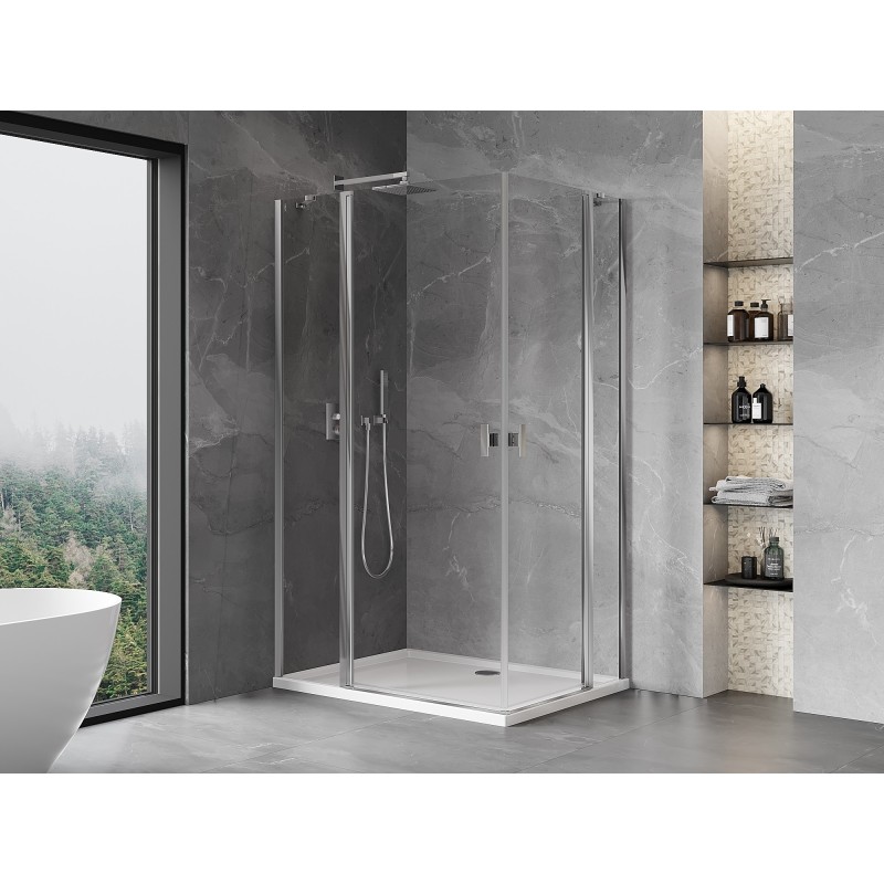 Mexen Mist Duo Duschkabine schwenkbar 85 x 70 cm, transparent, Chrom - 8A4-085-070-01-00
