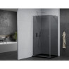 Mexen Pretoria Duschkabine zum Öffnen 80 x 120 cm, Graphit, Chrom + Flat Duschwanne, schwarz - 852-080-120-01-40-4070