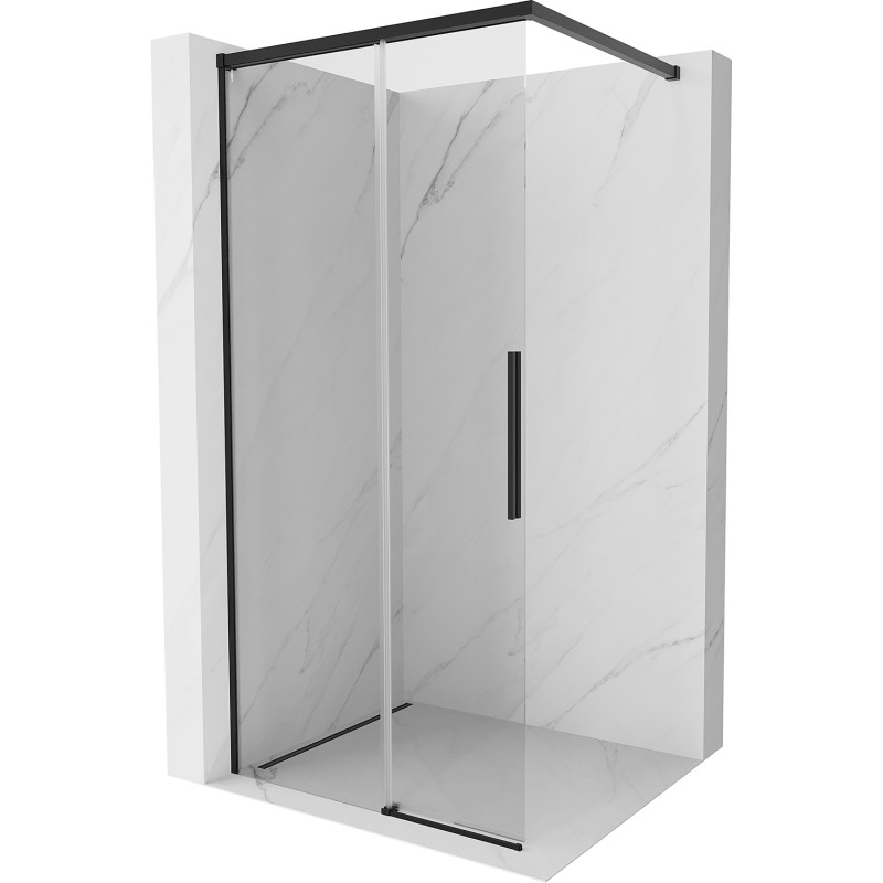 Mexen Rox Duschtür-Wand Walk-in 70 x 200 cm, transparent 8 mm, schwarz - 8C2-070-003-70-00
