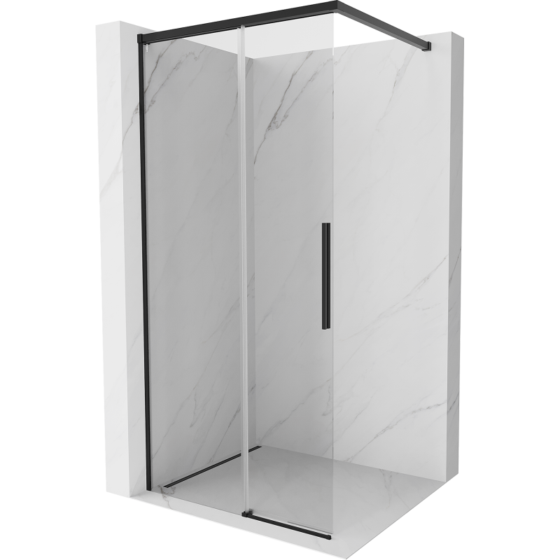 Mexen Rox Duschwand Walk-in 90 x 200 cm, transparent 8 mm, schwarz - 8C2-090-003-70-00