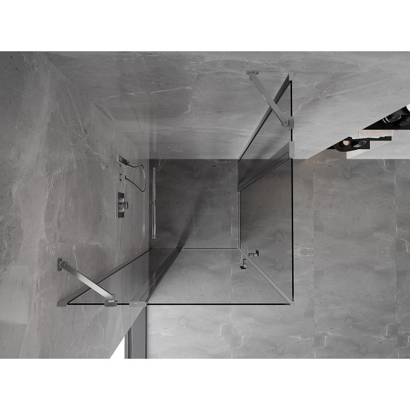 Mexen Mist Duo Duschkabine mit Pendeltür 100 x 100 cm, transparent, chrom - 8A4-100-100-01-00