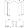 Mexen Rox Duschwand Walk-in 90 x 200 cm, transparent 8 mm, gebürsteter Nickel - 8C2-090-003-97-00