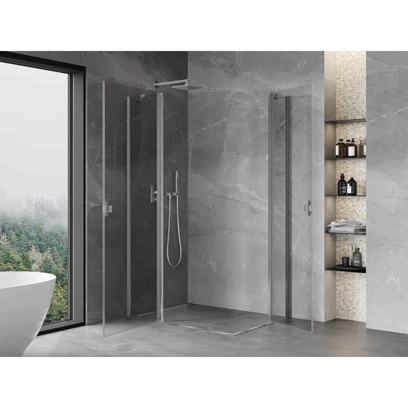 Mexen Mist Duo Pendeltür-Duschkabine 120 x 115 cm, transparent, Chrom - 8A4-120-115-01-00