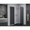Mexen Pretoria Duschkabine klappbar 90 x 90 cm, grafit , chrom + Duschwanne Flat, schwarz - 852-090-090-01-40-4070