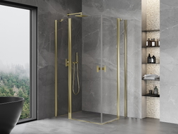 Mexen Mist Duo Duschkabine Drehbar 95 x 90 cm, transparent, gold - 8A4-095-090-50-00