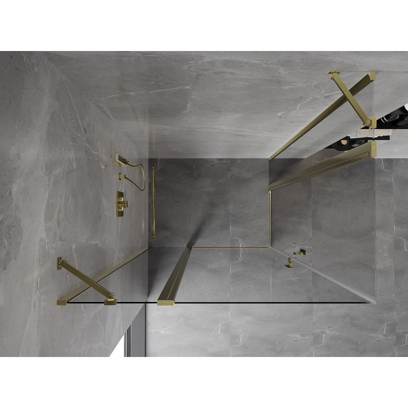 Mexen Mist Duo Duschkabine zum Schwenken 110 x 105 cm, transparent, gold - 8A4-110-105-50-00