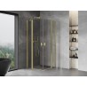 Mexen Mist Duo Pendeltür-Duschkabine 75 x 75 cm, transparent, gebürstetes Gold - 8A4-075-075-55-00
