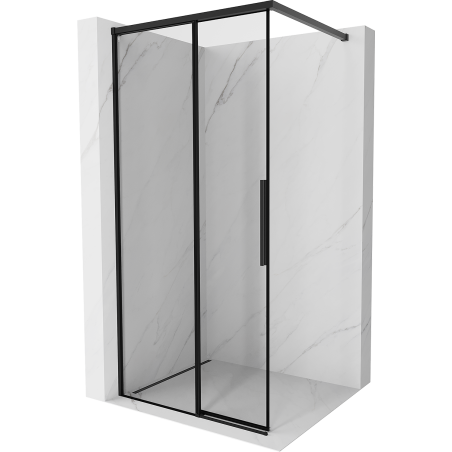 Mexen Rox Duschwand Walk-in links 95 x 200 cm, schwarzer Rahmen 8 mm, schwarz - 8C2-095-003-70-70-L