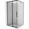 Mexen Rox Dusche Walk-in links 100 x 200 cm, schwarzer Rahmen 8 mm, schwarz - 8C2-100-003-70-70-L