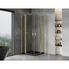 Mexen Mist Duo Duschkabine Pendeltür 90 x 90 cm, transparent, gebürstetes Gold - 8A4-090-090-55-00