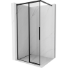 Mexen Rox Duschwand Walk-in links 115 x 200 cm, schwarzer Rahmen 8 mm, schwarz - 8C2-115-003-70-70-L