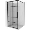 Mexen Rox Duschwand Walk-in links 85 x 200 cm, schwarzes Gitter 8 mm, schwarz - 8C2-085-003-70-77-L