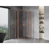 Mexen Mist Duo Duschkabine schwenkbar 75 x 75 cm, transparent, gebürstetes Kupfer - 8A4-075-075-65-00