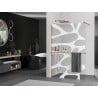 Mexen Kioto+ Duschwand mit Regal Walk-in 90 x 200 cm, weiße Welle, Roségold - 800-090-121-60-97