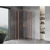 Mexen Mist Duo Duschkabine schwenkbar 110 x 110 cm, transparent, gebürstetes Kupfer - 8A4-110-110-65-00