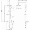 Mexen KX33 Aufputz-Duschset mit Regenbrause und Thermostatarmatur, Chrom - 771503391-00