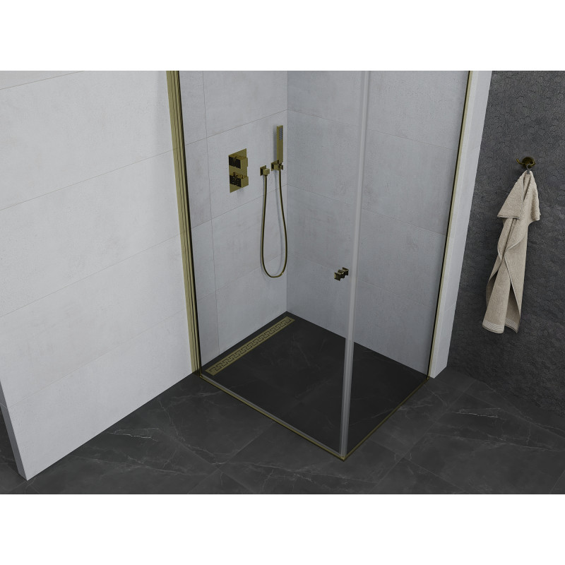 Mexen Pretoria Schwingdusche 100 x 70 cm, transparent, gold - 852-100-070-50-00