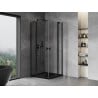Mexen Mist Duo Duschkabine schwenkbar 85 x 85 cm, transparent, schwarz - 8A4-085-085-70-00