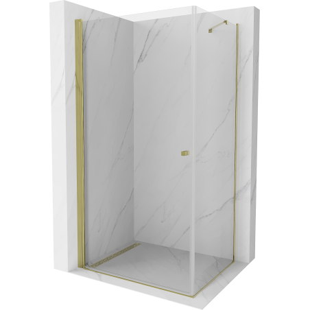 Mexen Pretoria Duschkabine schwenkbar 100 x 80 cm, transparent, gold - 852-100-080-50-00