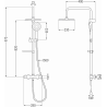 Mexen KX33 Aufputz-Duschsystem mit Regenduschkopf und Thermostatarmatur, Weiß/Chrom - 771503391-21