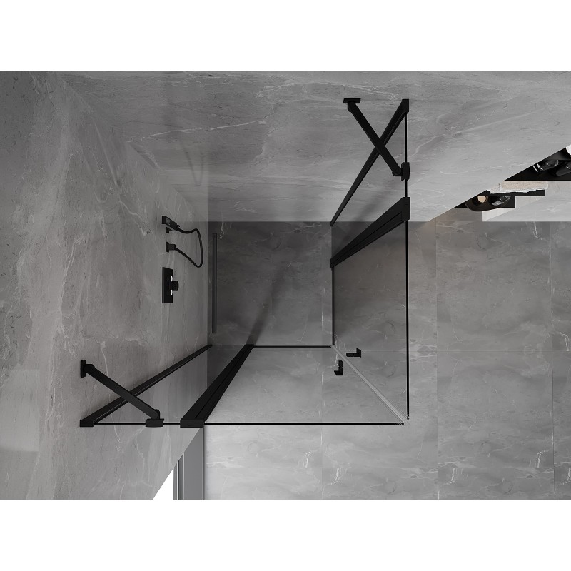 Mexen Mist Duo Schwingtür-Duschkabine 120 x 120 cm, transparent, schwarz - 8A4-120-120-70-00