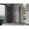 Mexen Mist Duo Duschkabine schwenkbar 100 x 95 cm, schwarzer Rahmen, schwarz - 8A4-100L-095P-70-70