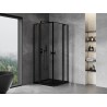 Mexen Mist Duo Duschkabine Schwingtür 110 x 110 cm, schwarzer Rahmen, schwarz - 8A4-110L-110P-70-70