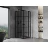 Mexen Mist Duo Duschkabine schwenkbar 70 x 70 cm, schwarzes Gitter, schwarz - 8A4-070L-070P-70-77