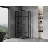 Mexen Mist Duo Duschkabine schwenkbar 75 x 75 cm, schwarzes Gitter, schwarz - 8A4-075L-075P-70-77