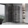 Mexen Mist Duo Duschkabine Pendeltür 110 x 85 cm, schwarzes Gitter, schwarz - 8A4-110L-085P-70-77