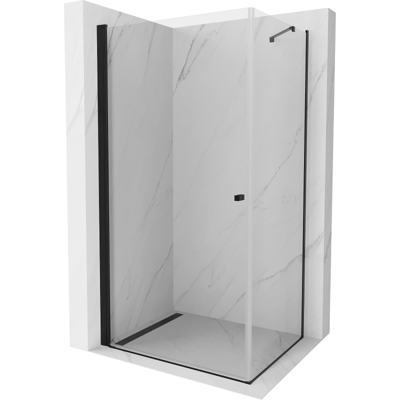 Mexen Pretoria Schwenkbare Duschkabine 100 x 90 cm, transparent, schwarz - 852-100-090-70-00