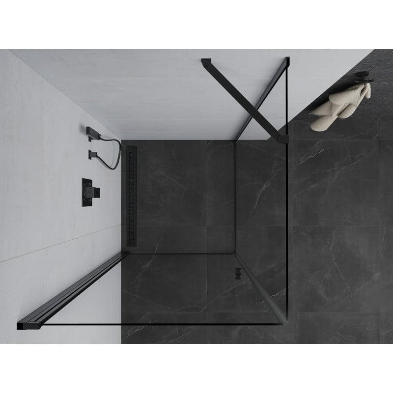 Mexen Pretoria Duschkabine schwenkbar 100 x 100 cm, transparent, schwarz - 852-100-100-70-00