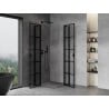 Mexen Mist Duo Duschkabine, schwenkbar 115 x 115 cm, schwarzes Gitter, schwarz - 8A4-115L-115P-70-77