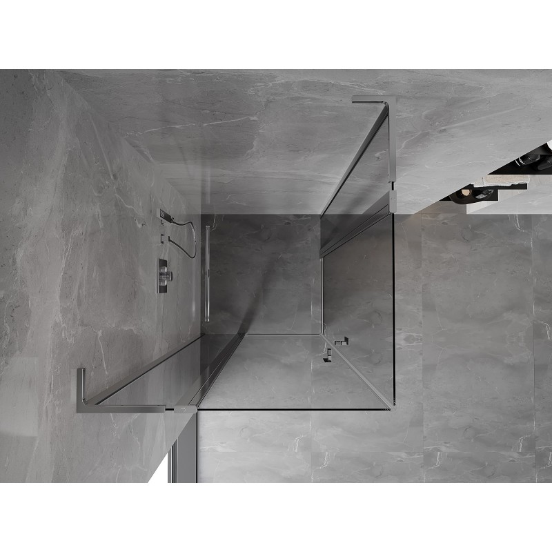 Mexen Mist L Duo Duschkabine aufklappbar 95 x 95 cm, transparent, Chrom - 8A4L-095-095-01-00