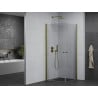 Mexen Pretoria Duo Duschkabine schwenkbar 100 x 100 cm, transparent, gold - 852-100-100-50-00-02
