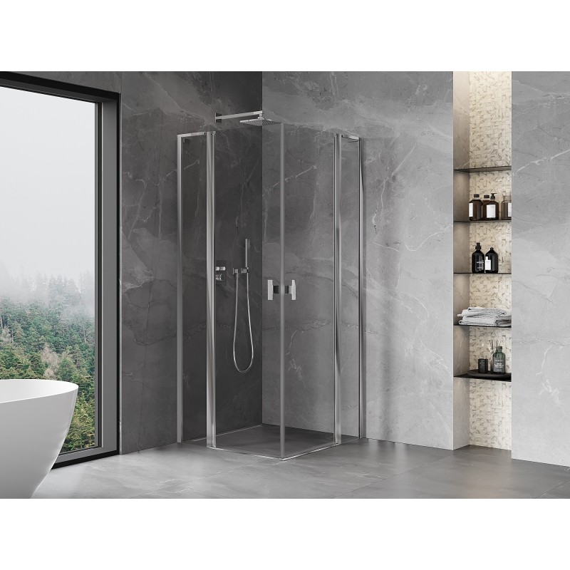Mexen Mist L Duo Duschkabine 105 x 105 cm, transparent, Chrom - 8A4L-105-105-01-00