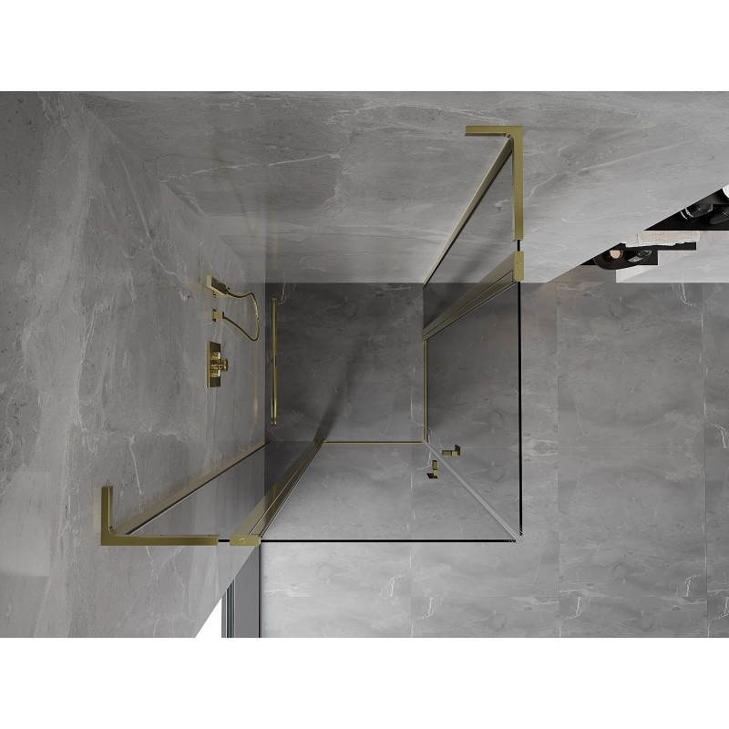 Mexen Mist L Duo Duschkabine Pendeltür 95 x 95 cm, transparent, gold - 8A4L-095-095-50-00