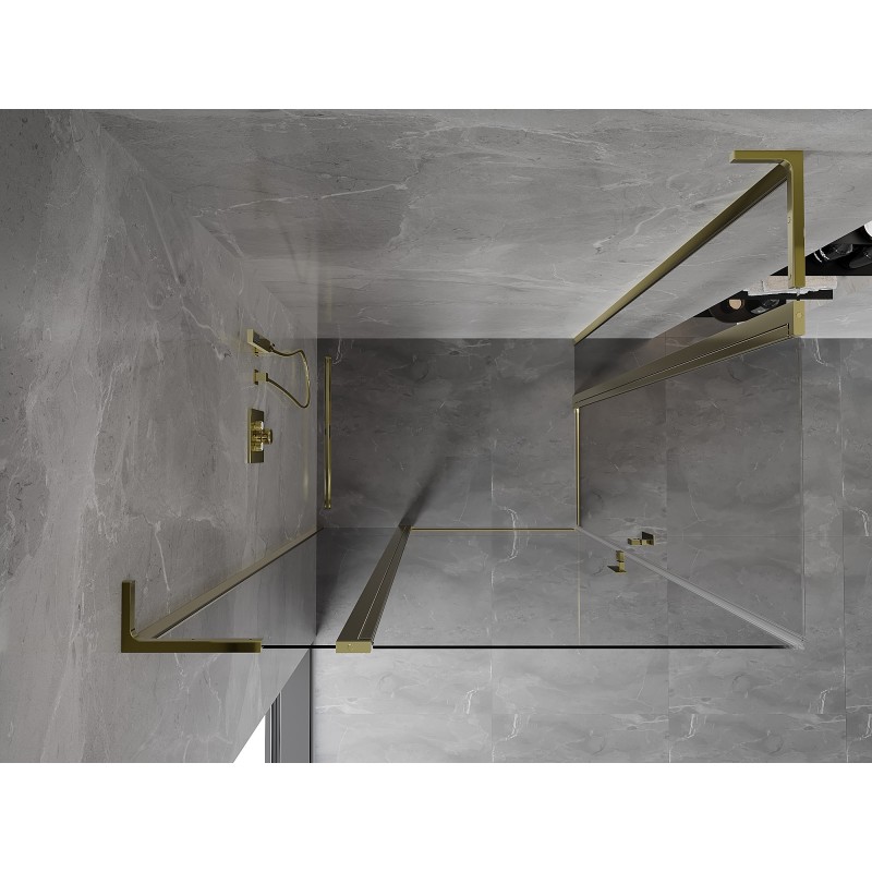 Mexen Mist L Duo Duschkabine klappbar 120 x 110 cm, transparent, gold - 8A4L-120-110-50-00