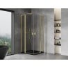 Mexen Mist L Duo Duschkabine schwingtür 90 x 90 cm, transparent, gebürstetes Gold - 8A4L-090-090-55-00