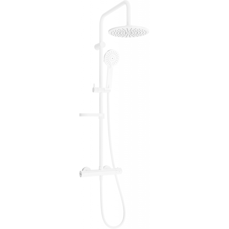 Mexen KX40 Brausegarnitur für Aufputzmontage mit Kopfbrause und Thermostatmischer, Weiß - 771504091-20