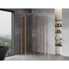 Mexen Mist L Duo Duschkabine Drehbar 90 x 90 cm, transparent, gebürstetes Kupfer - 8A4L-090-090-65-00