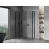 Mexen Mist L Duo Duschkabine Drehbar 120 x 110 cm, transparent, schwarz - 8A4L-120-110-70-00