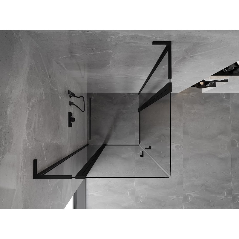 Mexen Mist L Duo Duschkabine 120 x 120 cm, transparent, schwarz - 8A4L-120-120-70-00