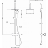 Mexen KX40 Aufputz-Duschset mit Regendusche und Thermostatarmatur, Roségold - 771504091-60