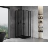 Mexen Mist L Duo Duschkabine schwenkbar 115 x 115 cm, schwarzer Rahmen, schwarz - 8A4L-115L-115P-70-70