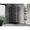 Mexen Mist L Duo Duschkabine schwenkbar 120 x 120 cm, schwarzer Rahmen, schwarz - 8A4L-120L-120P-70-70