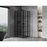 Mexen Mist L Duo Duschkabine, 90 x 90 cm, schwarze Gitter, schwarz - 8A4L-090L-090P-70-77