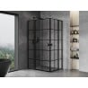 Mexen Mist L Duo Pendeltür-Duschkabine 105 x 90 cm, schwarzes Gitter, schwarz - 8A4L-105L-090P-70-77
